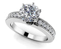 Six Prong Side Channel Engagement Ring Diamond  with 2.13 ct. (2.00 ct. center diamond)