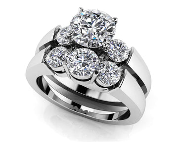 Triple Diamond Bridal Set Set Diamond  with 2.13 ct. (1.25 ct. center diamond)