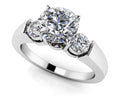 Triple Diamond Engagement Ring Lab-Grown Diamond  with 2.30 ct. (2.00 ct. center diamond)