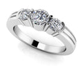 Ridged Band Triple Diamond Ring Diamond  with 0.51 ct.(finished) 3.2mm, 4mm