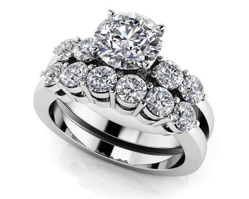 Six Prong Bridal Set Diamond  with 1.80 ct. (0.75 ct. center diamond)