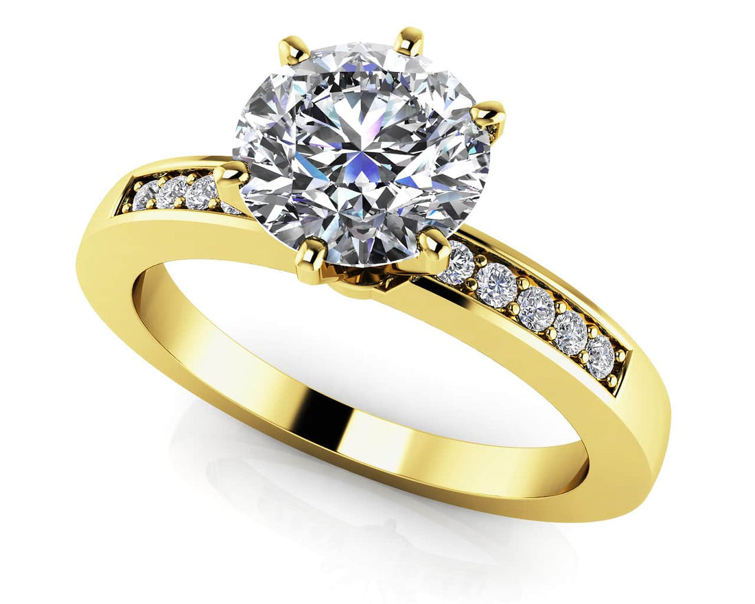 Diamond Accent Engagement Ring Lab-Grown Diamond  with 1.30 ct. (1.25 ct. center diamond)