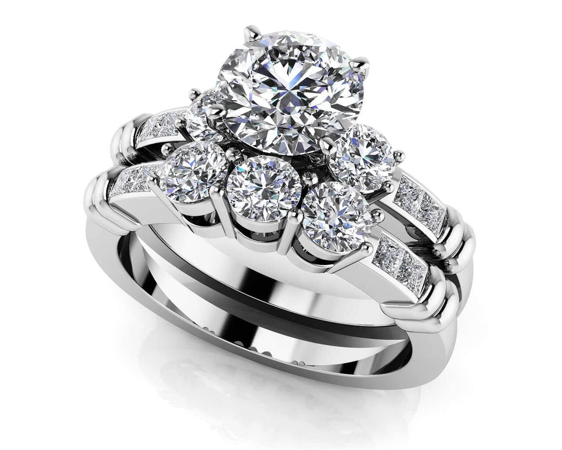 Triple Contrast Bridal Set Diamond  with 2.03 ct. (1.25 ct. center diamond)