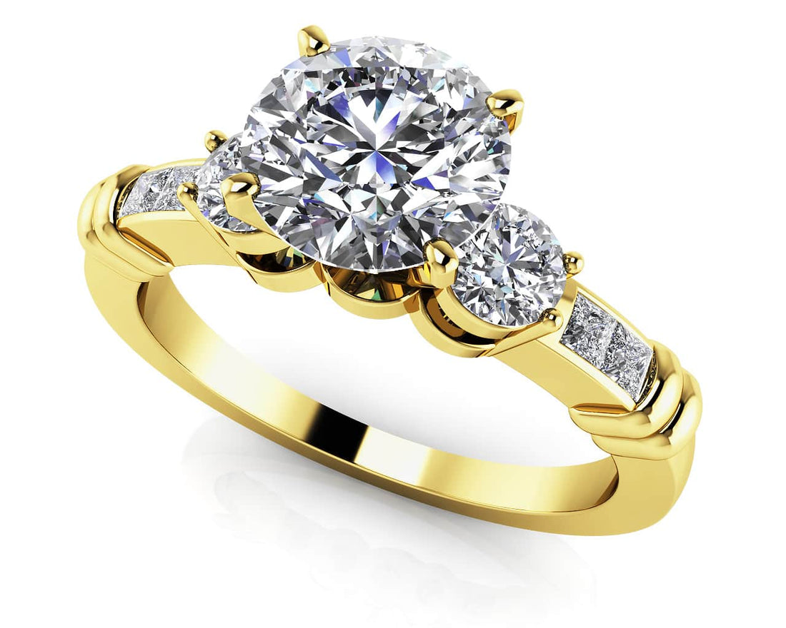 Triple Contrast Engagement Ring Lab-Grown Diamond  with 1.83 ct. (1.50 ct. center diamond)