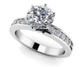 Diamond Band Center Focus Engagement Ring Lab-Grown Diamond  with 0.72 ct. (0.50 ct. center diamond)