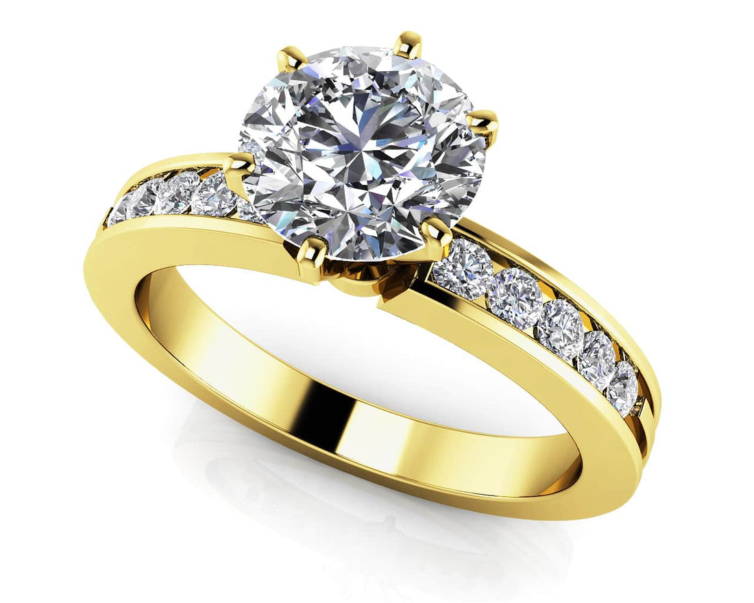 Diamond Band Center Focus Engagement Ring Lab-Grown Diamond  with 0.72 ct. (0.50 ct. center diamond)