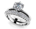 Diamond Solitaire Studded Band Bridal Set Diamond  with 1.61 ct. (1.25 ct. center diamond)