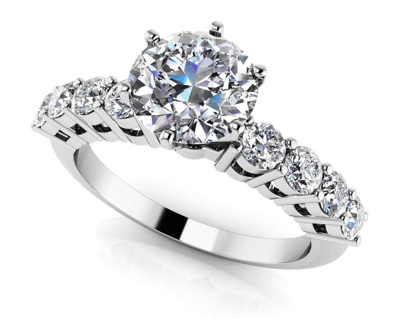 True Romance Diamond Engagement Ring Diamond  with 1.73 ct. (1.25 ct. center diamond)