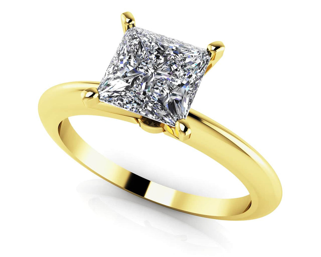 Perfect Princess Cut Diamond Solitaire Engagement Ring Lab-Grown Diamond  with 1.00 ct.(finished) 6.5mm