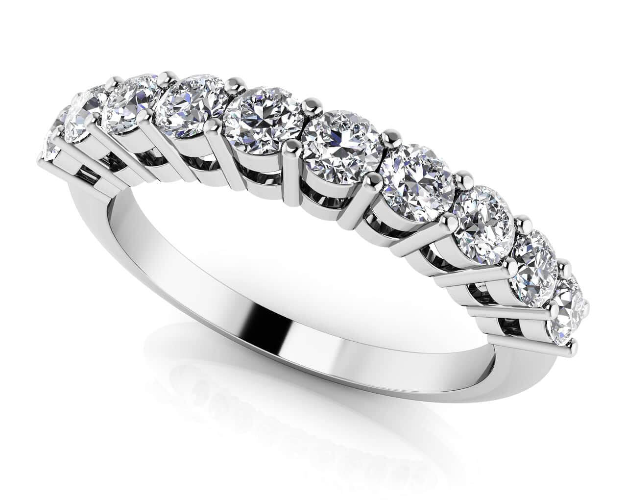 Prong Set Diamond Band Diamond  with 0.60 ct.(finished) 2.5mm