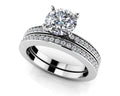 Diamond Channel Band Bridal Set Diamond  with 1.19 ct. (0.50 ct. center diamond)