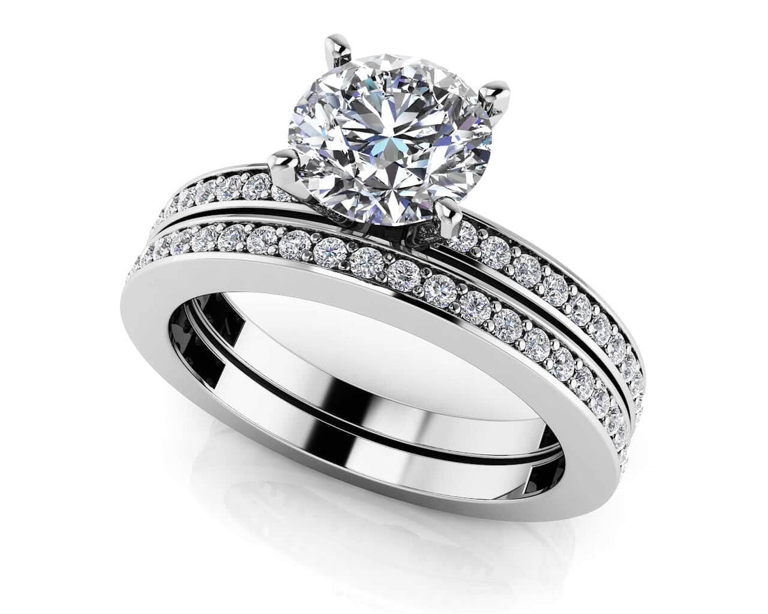 Diamond Channel Band Bridal Set Lab-Grown Diamond  with 2.19 ct. (1.50 ct. center diamond)