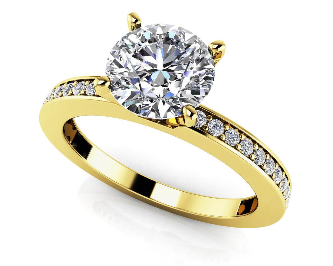 Diamond Channel Band Engagement Ring Lab-Grown Diamond  with 0.82 ct. (0.50 ct. center diamond)