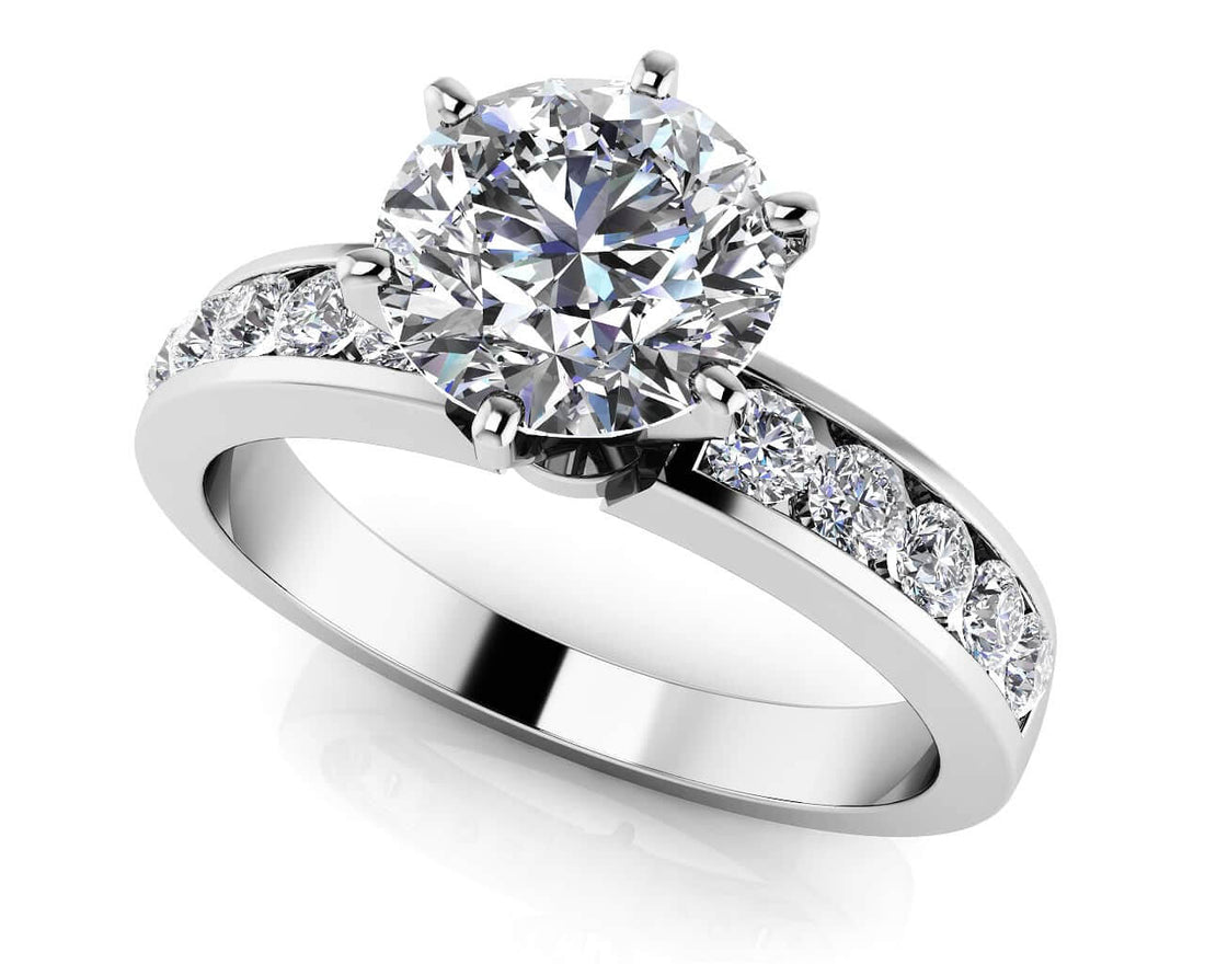 Channel Band Diamond Ring Lab-Grown Diamond  with 0.72 ct. (0.50 ct. center diamond)