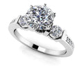 Triple Diamond Channel Engagement Ring Diamond  with 0.85 ct. (0.50 ct. center diamond)