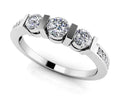 Triple Diamond Channel Band Lab-Grown Diamond  with 0.54 ct.(finished) 1.1mm, 3mm, 3.7mm