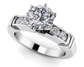 Channel Diamond Flanked Engagement Ring Lab-Grown Diamond  with 1.16 ct. (1.00 ct. center diamond)