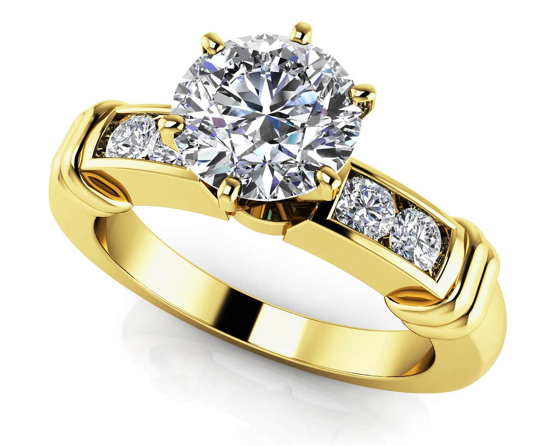 Channel Diamond Flanked Engagement Ring Lab-Grown Diamond  with 0.66 ct. (0.50 ct. center diamond)