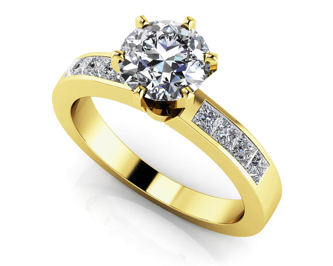 Six Prong Center Stone Engagement Ring Lab-Grown Diamond  with 1.73 ct. (1.25 ct. center diamond)