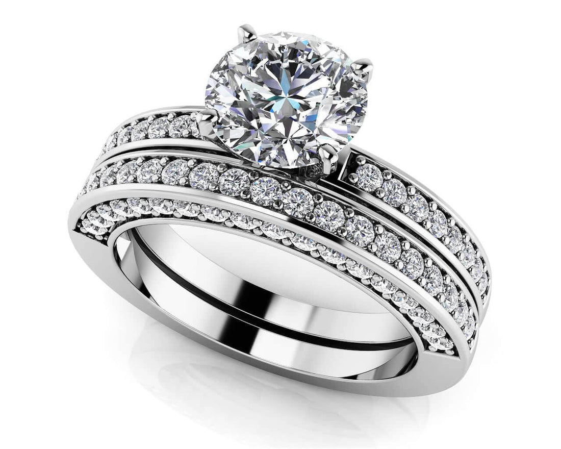 Frame Vintage Style Bridal Set Lab-Grown Diamond  with 1.84 ct. (1.25 ct. center diamond)