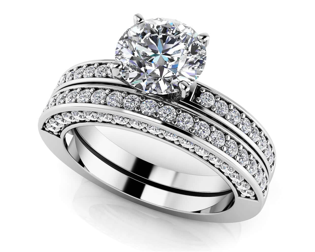 Frame Vintage Style Bridal Set Lab-Grown Diamond  with 2.09 ct. (1.50 ct. center diamond)