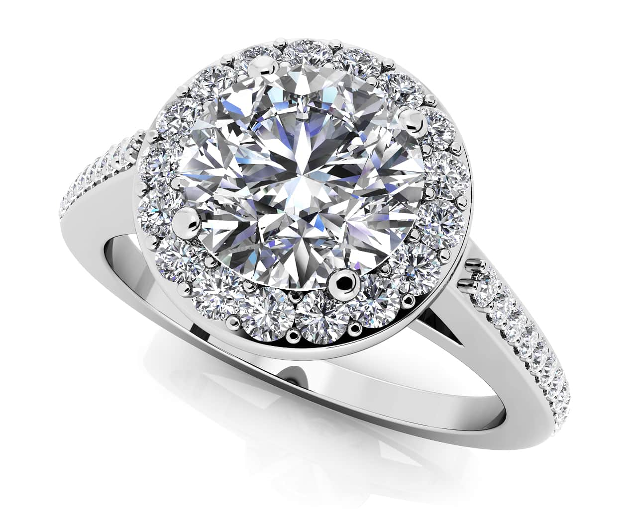 Delighted By Round Diamonds Engagement Ring Lab-Grown Diamond  with 0.80 ct. (0.50 ct. center diamond)