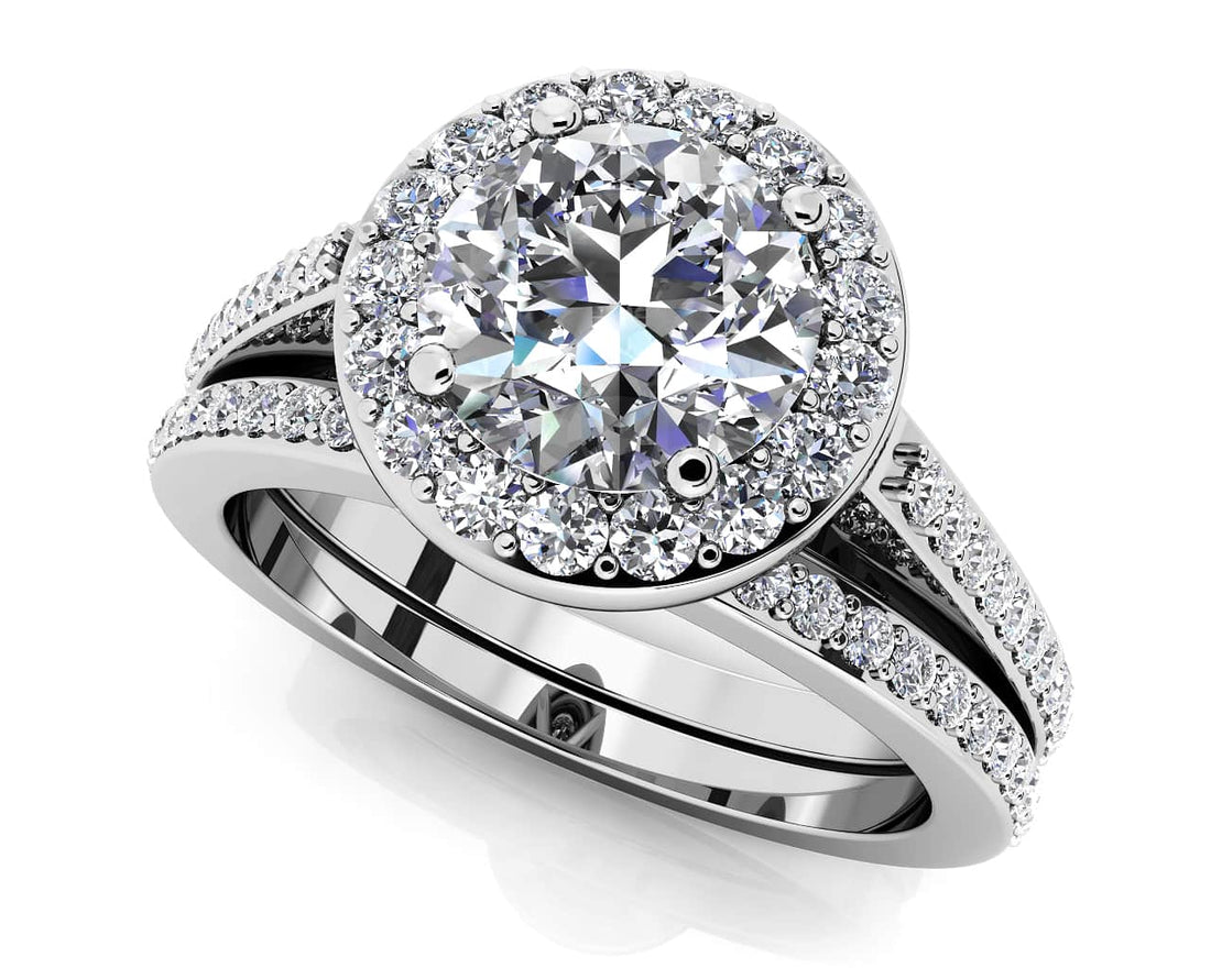 Delighted By Round Diamonds Matching Wedding Set Diamond  with 1.78 ct. (1.25 ct. center diamond)