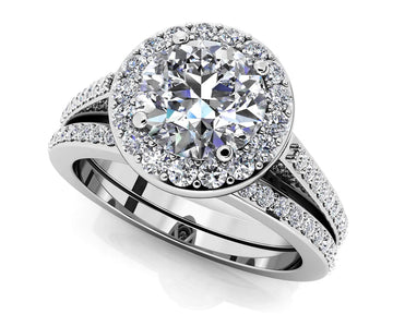 Delighted By Round Diamonds Matching Wedding Set Diamond  with 2.04 ct. (1.50 ct. center diamond)