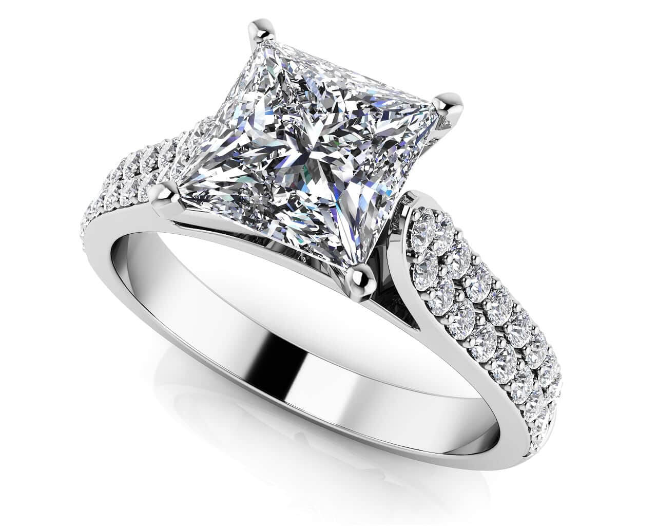 Princess Cut Diamond Splendor Engagement Ring Lab-Grown Diamond  with 0.88 ct. (0.50 ct. center diamond)