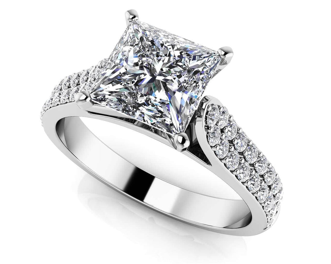 Princess Cut Diamond Splendor Engagement Ring Diamond  with 1.08 ct. (0.70 ct. center diamond)