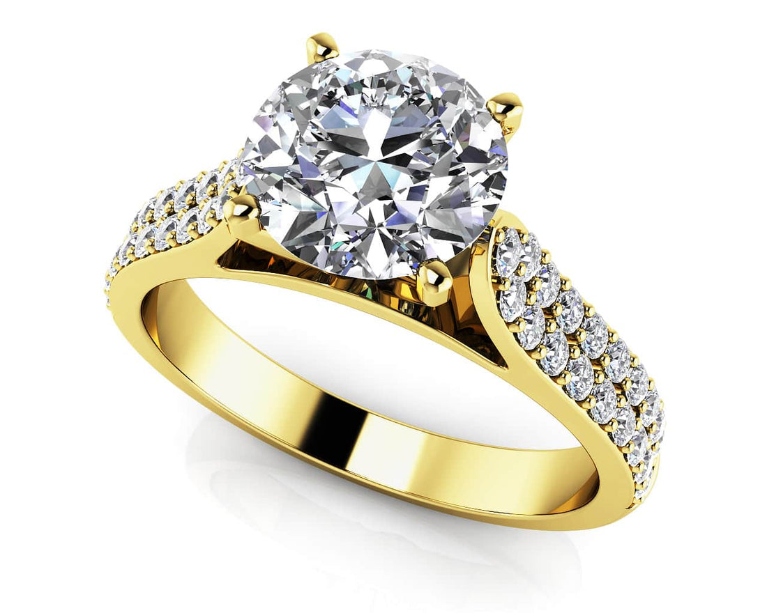 Splendid Romance Two Row Diamond Engagement Ring Lab-Grown Diamond  with 0.88 ct. (0.50 ct. center diamond)