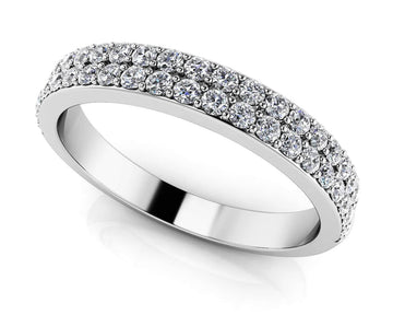 Splendid Romance Double Row Diamond Wedding Band Diamond  with 0.42 ct.(finished) 1.3mm