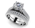 Splendid Romance Four Row Matching Bridal Set Diamond  with 1.55 ct. (0.75 ct. center diamond)