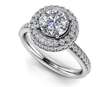 Surrounded By Sparkle Diamond Engagement Ring Lab-Grown Diamond  with 0.91 ct. (0.50 ct. center diamond)