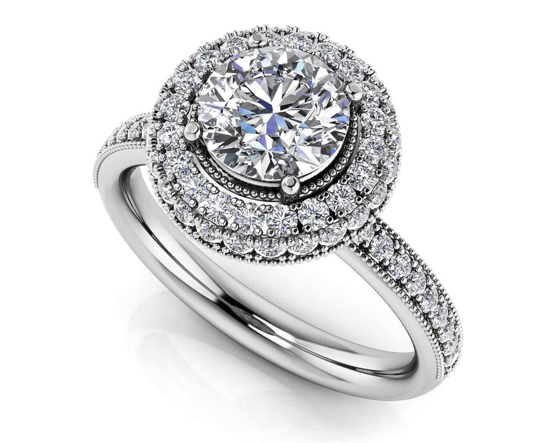 Surrounded By Sparkle Diamond Engagement Ring Diamond  with 1.72 ct. (1.25 ct. center diamond)