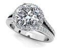 Elegant Split Shank Diamond Engagement Ring Lab-Grown Diamond  with 0.94 ct. (0.50 ct. center diamond)