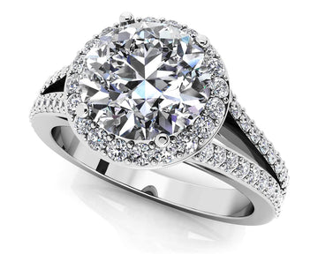 Elegant Split Shank Diamond Engagement Ring Diamond  with 1.98 ct. (1.50 ct. center diamond)