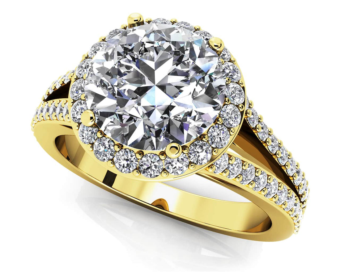 Elegant Split Shank Diamond Engagement Ring Lab-Grown Diamond  with 1.19 ct. (0.75 ct. center diamond)