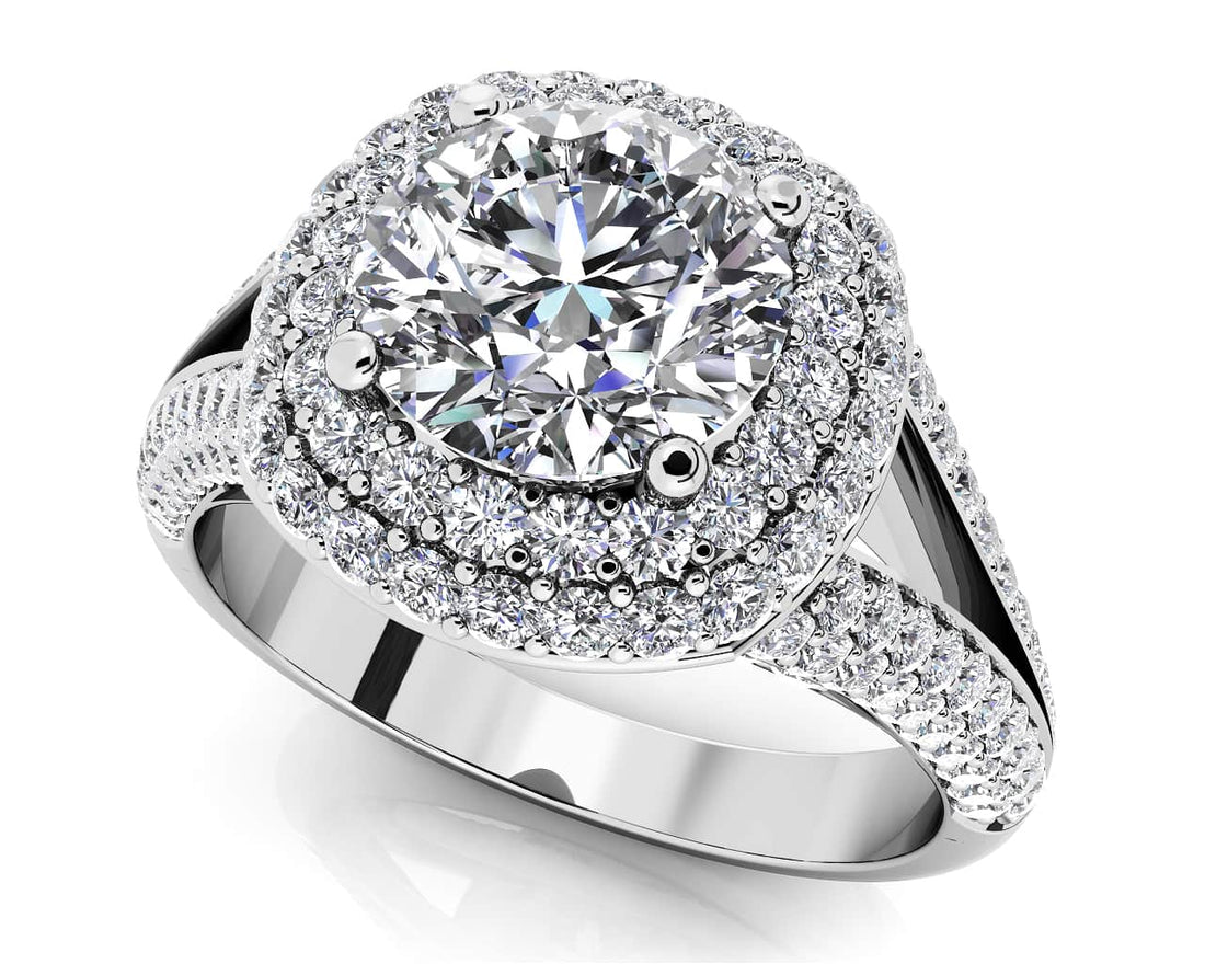 Captivating Double Halo Diamond Engagement Ring Lab-Grown Diamond  with 1.33 ct. (0.50 ct. center diamond)