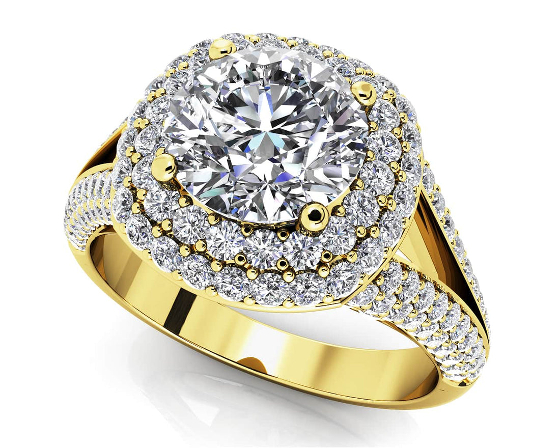 Captivating Double Halo Diamond Engagement Ring Lab-Grown Diamond  with 2.32 ct. (1.50 ct. center diamond)