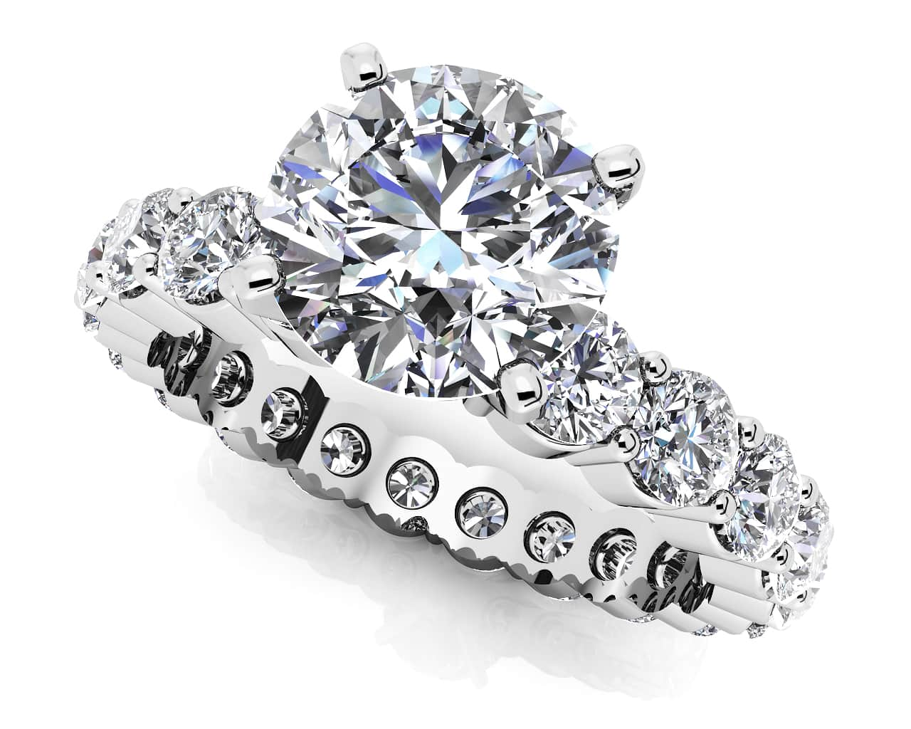 Shared Prong Eternity Style Engagement Ring Lab-Grown Diamond  with 2.60 ct. (0.50 ct. center diamond)