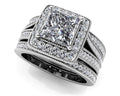 Royal Princess Frame Three Piece Bridal Set Lab-Grown Diamond  with 2.65 ct. (2.00 ct. center diamond)