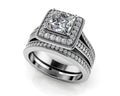 Royal Princess Cut Diamond Bridal Set Lab-Grown Diamond  with 0.99 ct. (0.50 ct. center diamond)