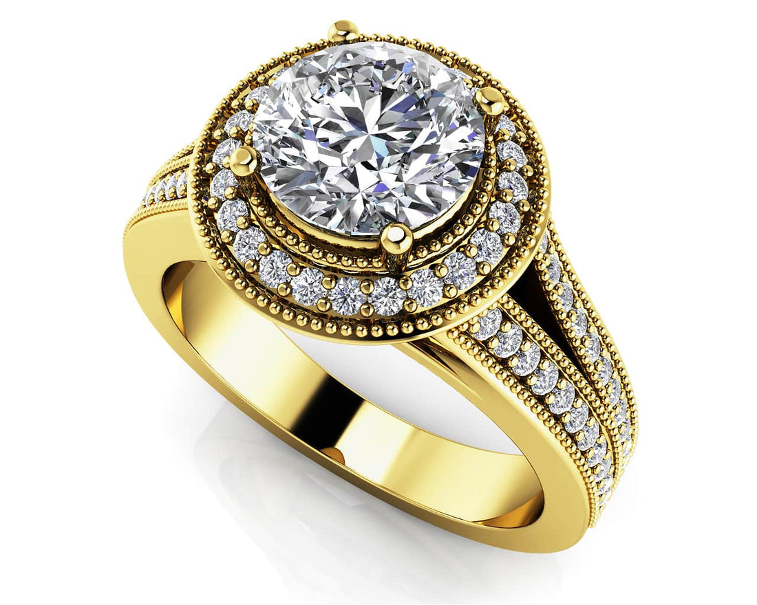 Vintage Beauty Diamond Engagement Ring Lab-Grown Diamond  with 1.60 ct. (1.25 ct. center diamond)