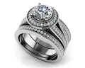 Beauty Double Band Vintage Style Bridal Set Diamond  with 1.34 ct. (0.75 ct. center diamond)