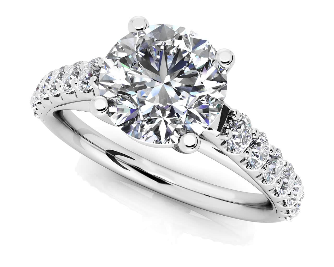 Classic Sparkle Diamond Engagement Ring Lab-Grown Diamond  with 0.96 ct. (0.50 ct. center diamond)