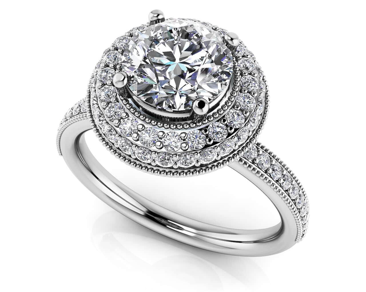 Fall In Love With Vintage Diamond Engagement Ring Lab-Grown Diamond  with 1.20 ct. (0.75 ct. center diamond)