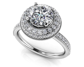 Fall In Love With Vintage Diamond Engagement Ring Diamond  with 1.20 ct. (0.75 ct. center diamond)