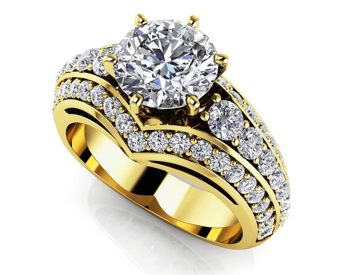 Contemporary Engagement Ring With Side Stones Diamond  with 2.36 ct. (1.50 ct. center diamond)