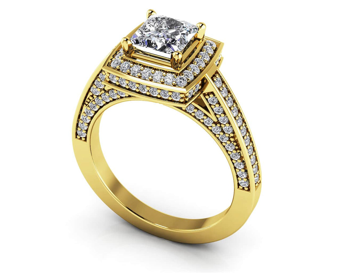 Splendid Princess Cut Engagement Ring Lab-Grown Diamond  with 1.18 ct. (0.50 ct. center diamond)